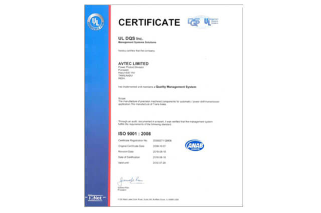 Quality Management System, ISO 9001 : 2008